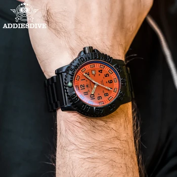 Addies Men's Military Luminous Watch outdoor equipment Sports 50m Watch NATO Nylon 316 Stainless Steel Orange Men Quartz Watches Other Image
