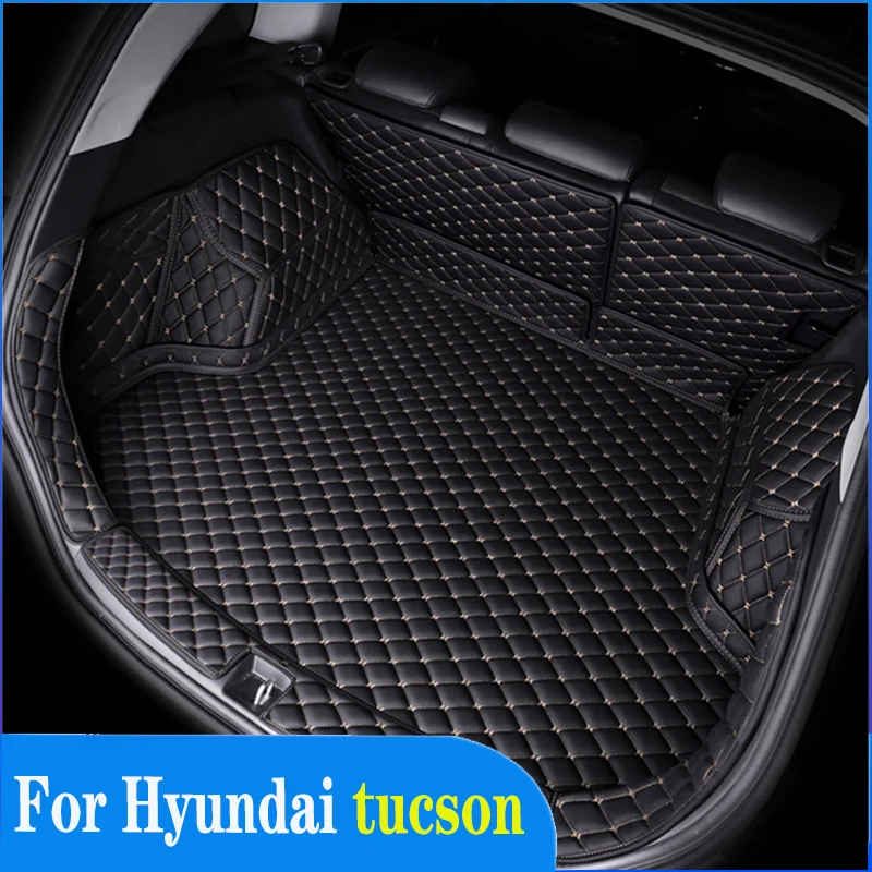 

leather car trunk mat for hyundai tucson 2015 2016 2017 2018 2019 2020 suv cargo liner accessories interior boot