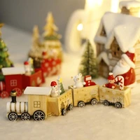 luanqi christmas decorations for home wooden train craft toy santa claus ornaments christmas gift pendant decorations natal 2021