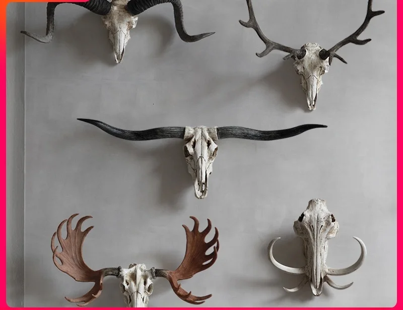 Большой рог ремесленного стиля овцы животное Череп домашняя мебель настенная