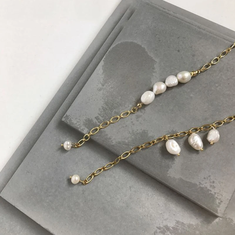 Peri'sbox шикарный золотой браслет-цепочка с застежкой жемчужные браслеты