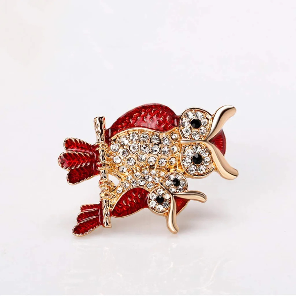 New Design Fashion Women Owl Collar Crystal Brooch Pin Wedding Bouquet Jewelry Clothing Accessories Valentines Day Gift Delicate | Украшения