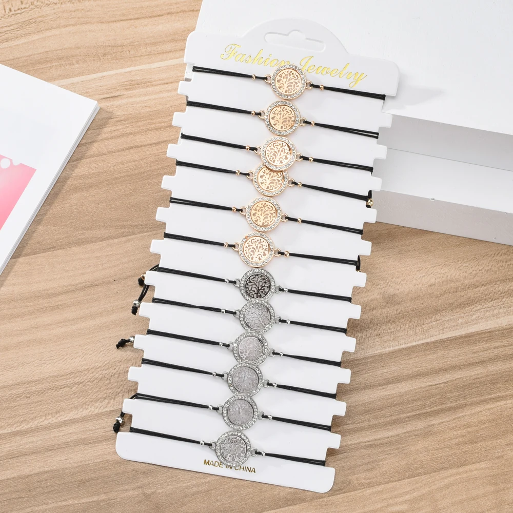 12 шт./компл. набор очаровательных браслетов древо жизни Женский Регулируемый