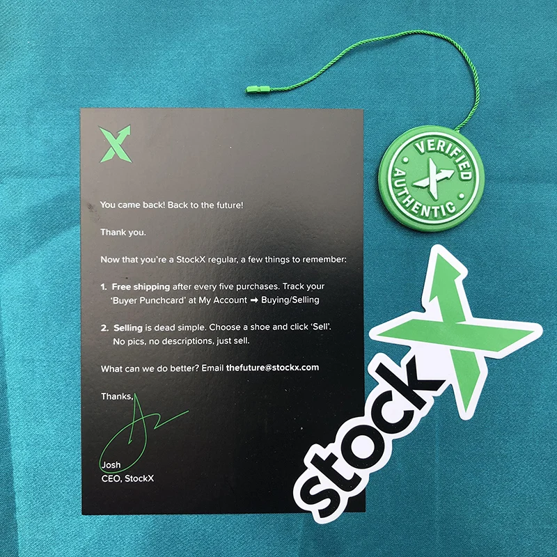 10 компл./лот 2020 2021 StockX бирка зеленого Круговой Тег Rcode в наклейки флаер Пластик