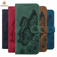 magnetic leather wallet case for samsung galaxy note 20 ultra s20 s21 fe s8 s9 s10 plus embossed butterfly flip card phone cover