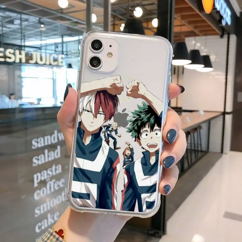 

My Hero Academia Phone Case Transparent for iPhone 11 12 mini pro XS MAX 8 7 6 6S Plus X 5S SE 2020 XR