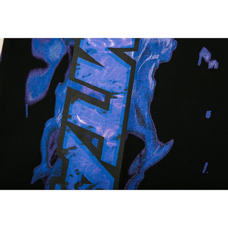 Футболка мужская с принтом синего пламени уличная одежда модная хипстерская