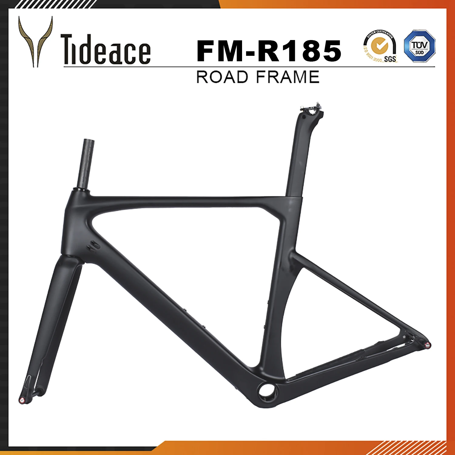 

50/53/56/59cm AERO 700C T1000 Full Carbon Fiber Bicycle Thru Axle Racing Road Bike Frameset Disc Brake Frame Max 28C Tires