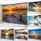 Фотофон с закатами для спальни красивый пейзаж закат морская волна озеро настенная ткань