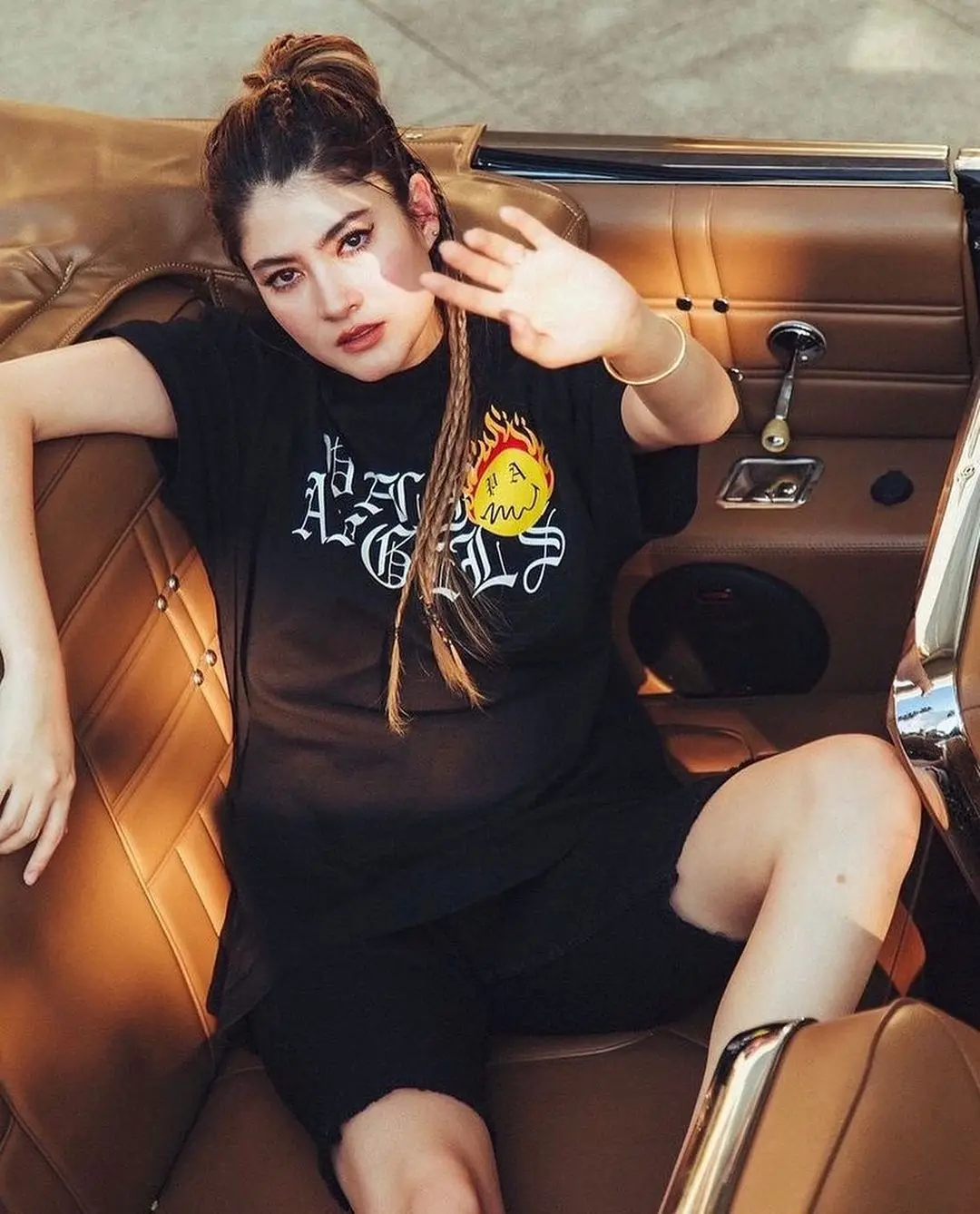 

PALM ANGELS 20FW BURNING HEAD S/S T-SHIRT Burning Smiley Print Tee XS-L | PA028
