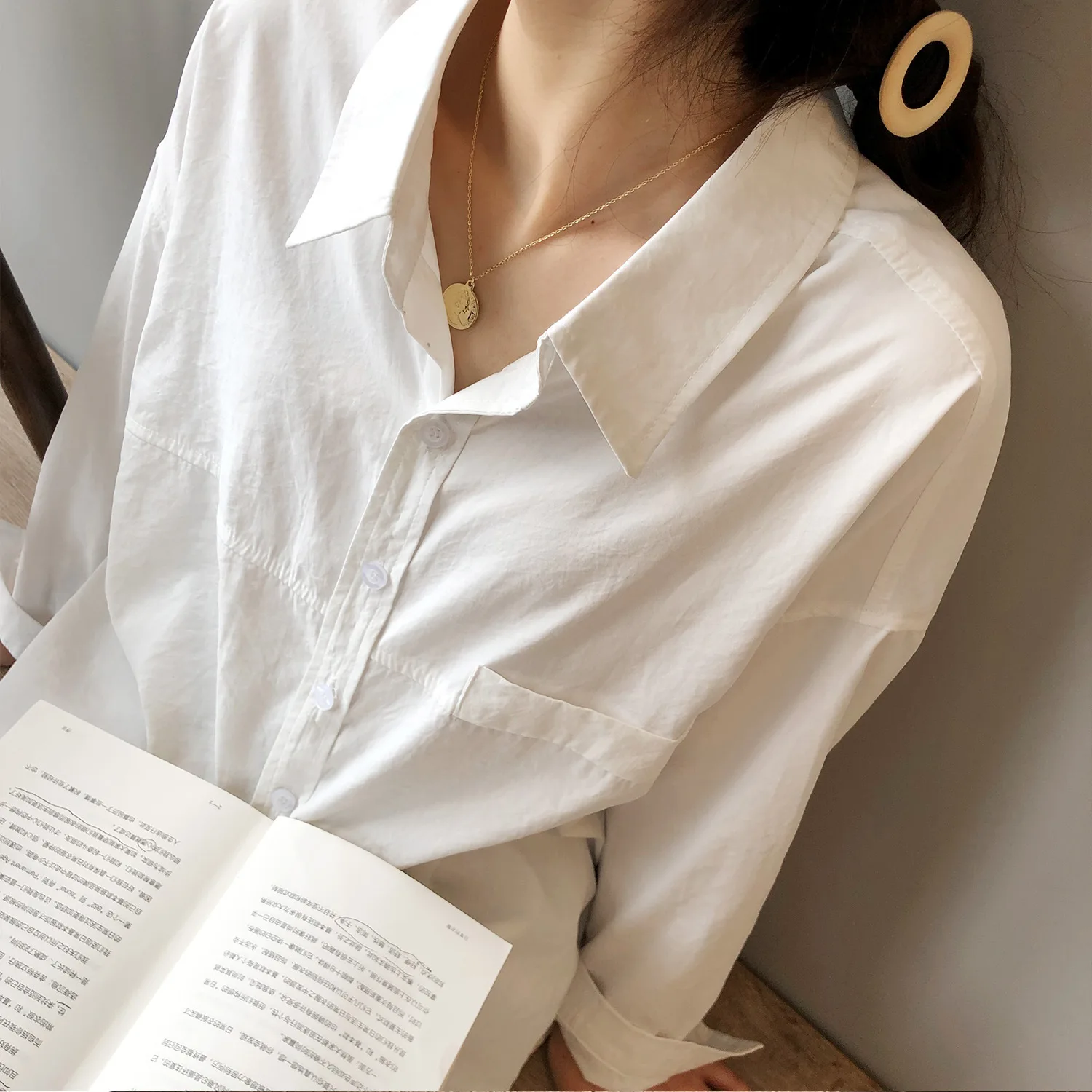2020 Autumn Cotton Blouse Korean Long Sleeve Womens And Blouses Vintage Women White Shirts Blusas Roupa Feminina Tops