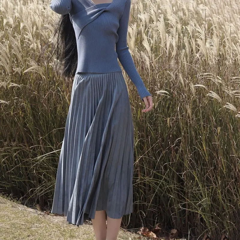 

XITAO Irregular Knitted Pullover Women 2021 Spring Casual Fashion New Style Temperament All Match V Neck Women Clothes ZY4024