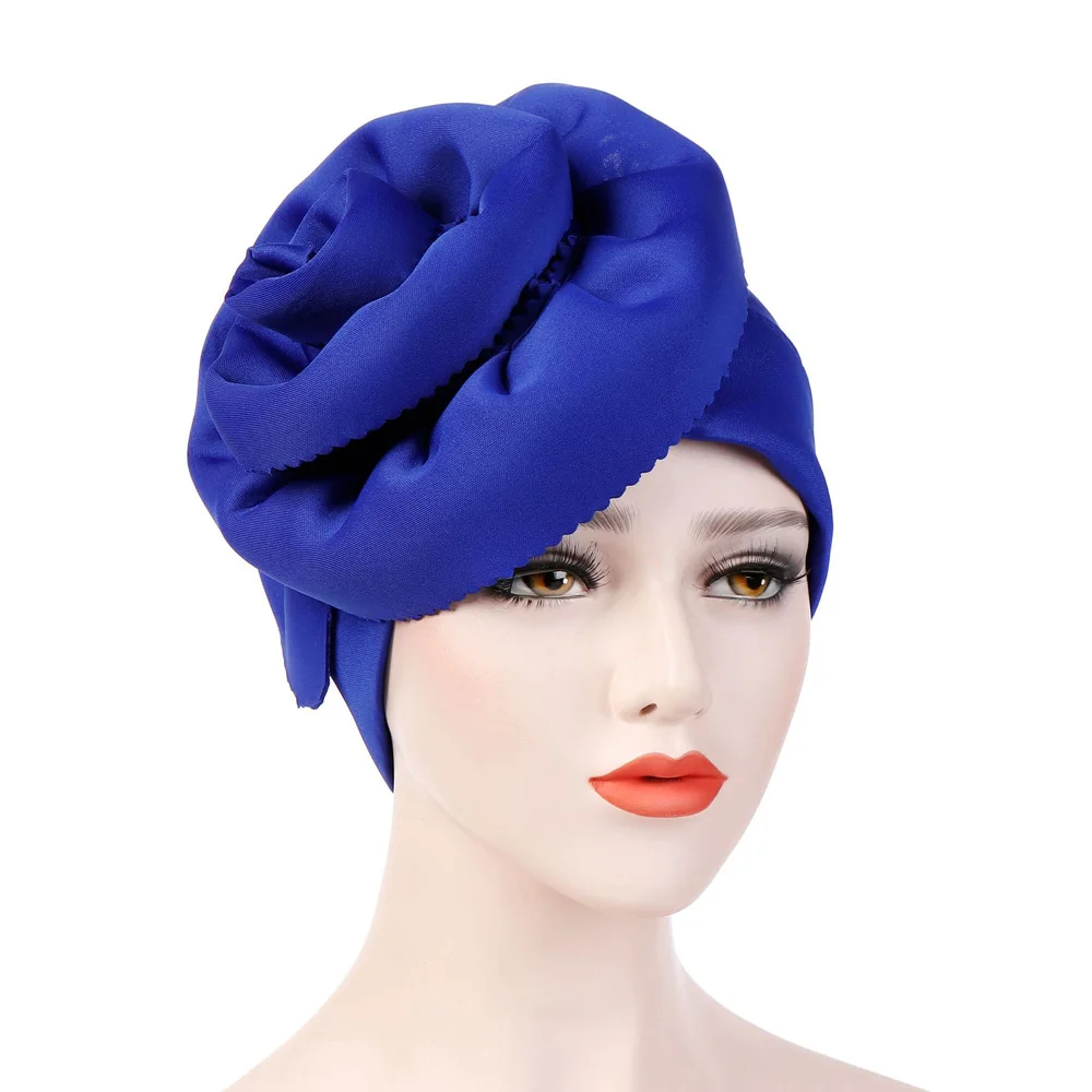 Ladies Women Solid Color Oversized Flower Turban Cap Slouchy Head Wrap Caps TOSQD0017 | Аксессуары для одежды