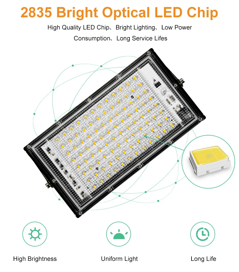 2 шт./лот 50 Вт 100 прожектор Foco LED 220 В Наружное освещение проектор IP65 светодиодные