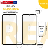 2pcs top qc for realme narzo 20pro narzo 30 narzo 30pro x3 x7 lcd front touch screen lens glass with oca glue replacement
