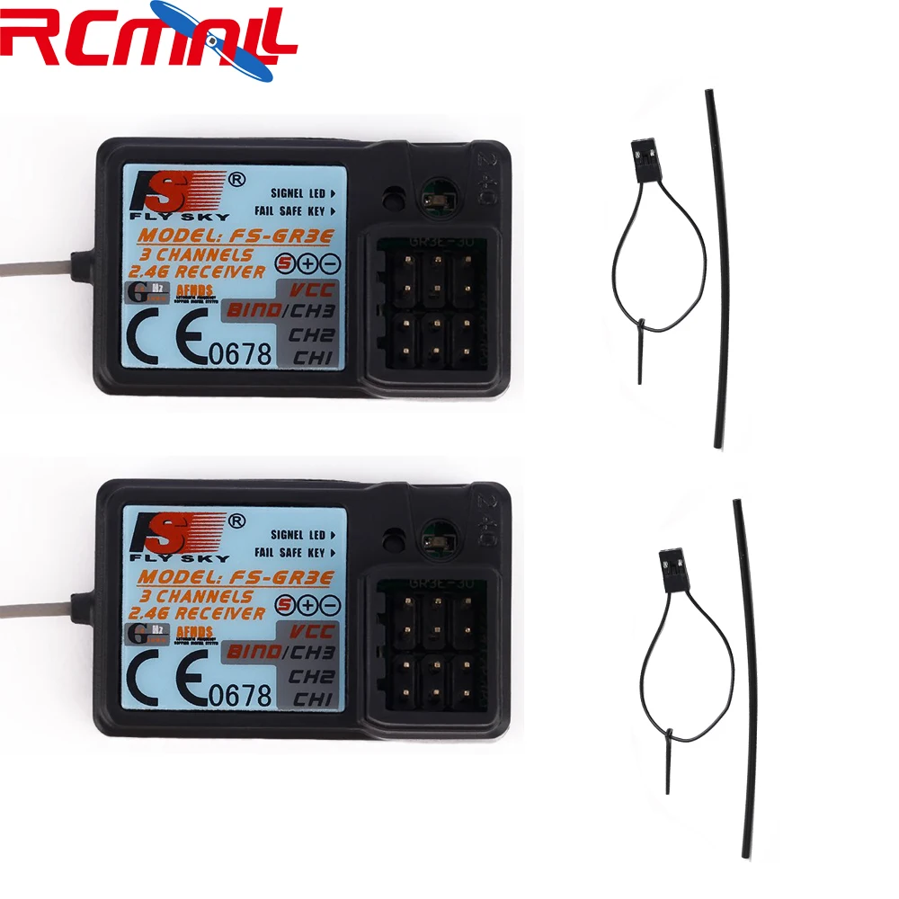2.4g à Prova Água para Fs-i6x Flysky Receptor d’ Fs-i6 Fs-t6 Fs-i10 Fs-gt2 Fs-gt2b Fs-gt3b Fs-gt3 Transmissor 2pcs 3ch Fs-gr3e