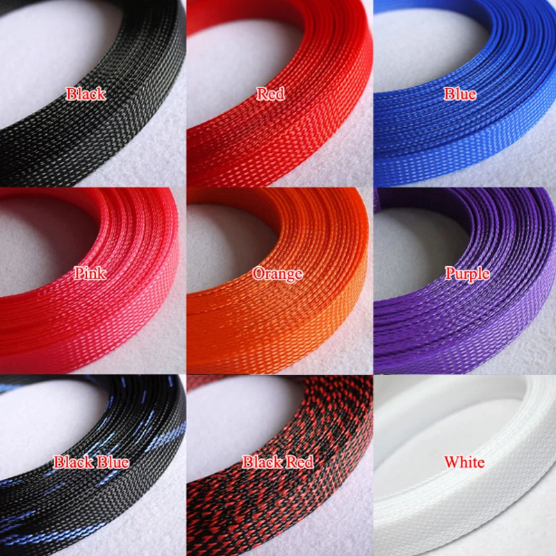 Оранжевая плетеная трубка из ПЭТ диаметром 3-40 мм жгут проводов нейлоновая