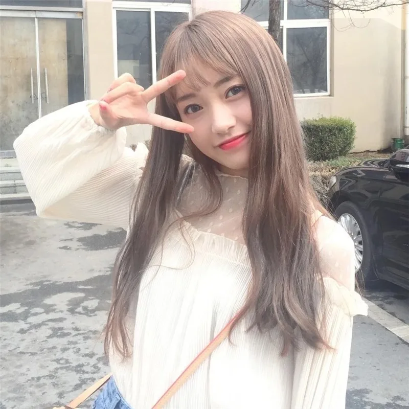 Новый двухмерный Аниме Косплей корейский поп девушка воздух челка длинные