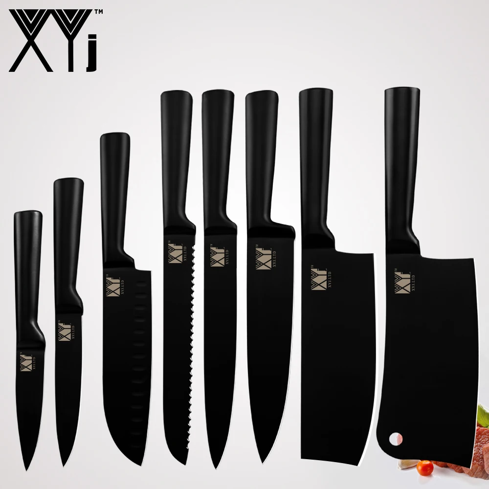 XYj кухонные ножи из нержавеющей стали фруктовые Santoku нож для нарезки хлеба