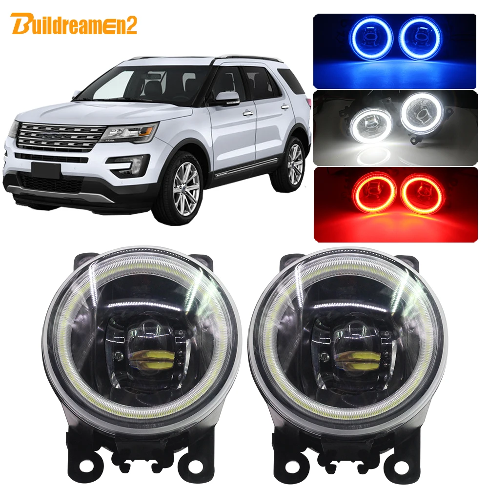 Buildreamen2 для Ford Explorer автомобиля 4000LM H11 светодиодный туман светильник Ангел глаз DRL