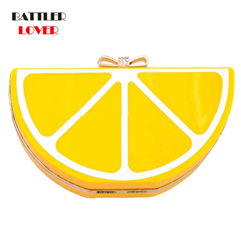

New Special Women Evening Wedding Bag Watermelon Lemon Fruit Acrylic Bag Party Dinner Handbag for Female Patchwork Clutch Blosa
