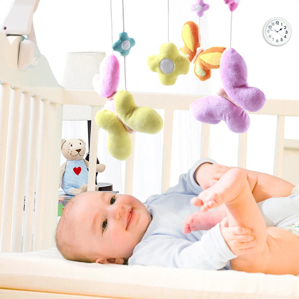 

Baby Bed Bell Lovely Butterfly Aircraft Baby Rattles Crib Bedroom Hanging Decoration Infant Rotation Music Early Education Toys