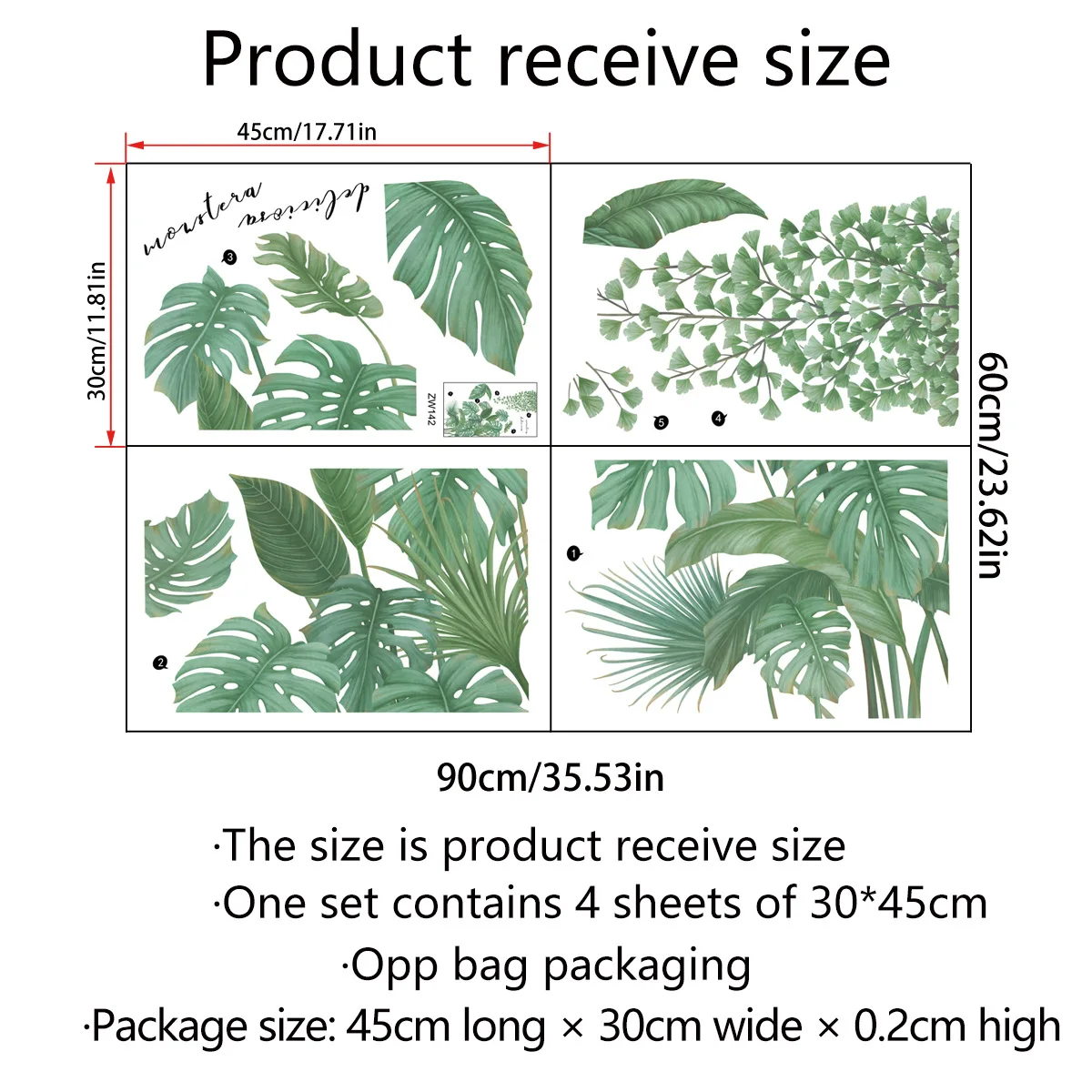 

DIY Nordic Style Flower Green Plant Turtle Back Leaf Deer Creative Wall Sticker Home Decoration Wall Decorations Living Room