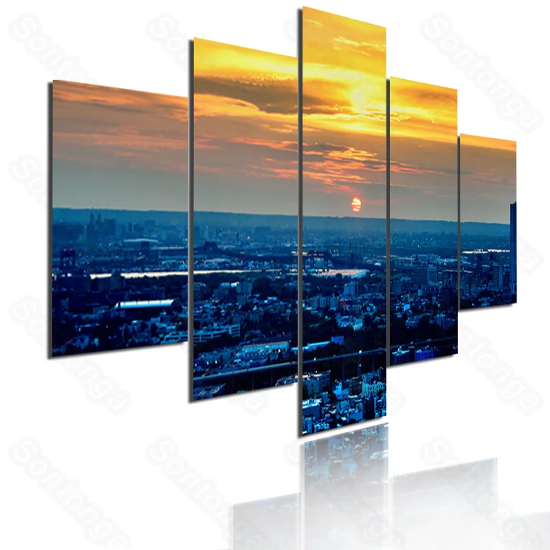 

Modern City Night View No. 2 Frameless Painting Simple Style Modern Home Decoration Art Wallpaper Wallpaper Self-Adhesive Wall