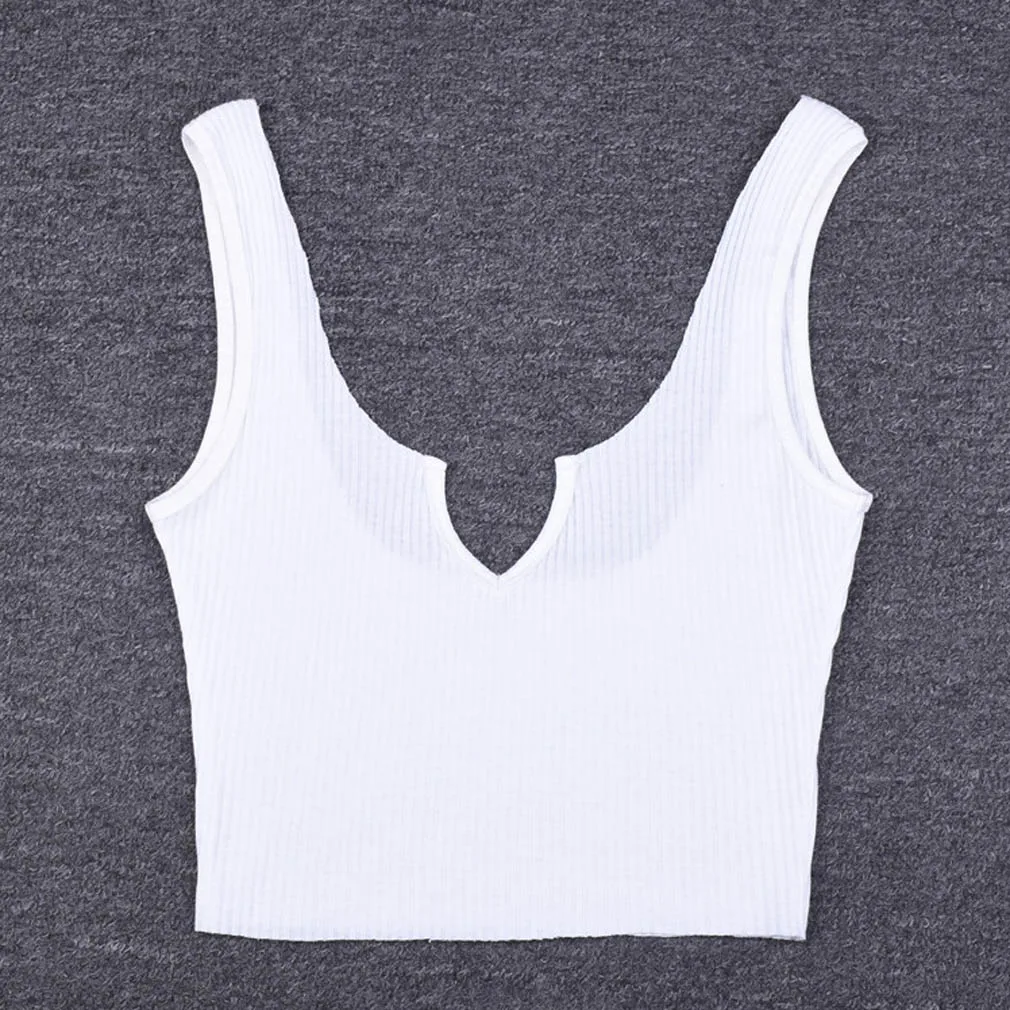 Майка женская атласная шелковая без рукавов с V-образным вырезом и открытой