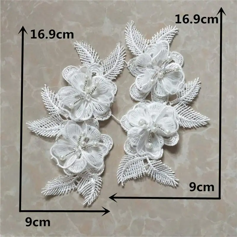3D stereo flower Белая аппликация из Красного кружева Venise кружевной отделкой Ткань Ремесло Вышивка Шитье свадебное платье украшения одежды мешок аксессуар, шляпа - Цвет: 3D stereo flower