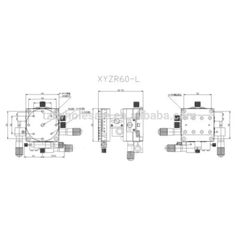 

HOT Sale XYZR Axis Trimming Platform Cross Slide Super Precision Manual XY Table Translation Linear Stages XYZR60