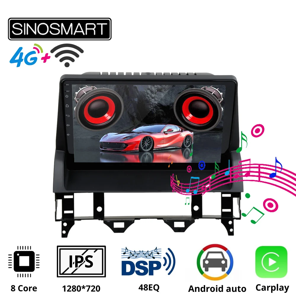 SINOSMART GPS навигационный плеер для Mazda 6 2002 2008 поддержка BOSE Soundsport Free Audio 8 Core DSP 48 EQ IPS/QLED