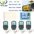 Wenqia универсальный пульт дистанционного управления, 433 МГц, 12 в пост. Тока, 4 канала, релейный приемник и передатчик для подъемной пластины, гаражных ворот