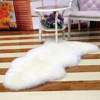 antiskid soft faux fur wool carpet indoor sheepskin rug modern carpet mat blue white pink gray living room