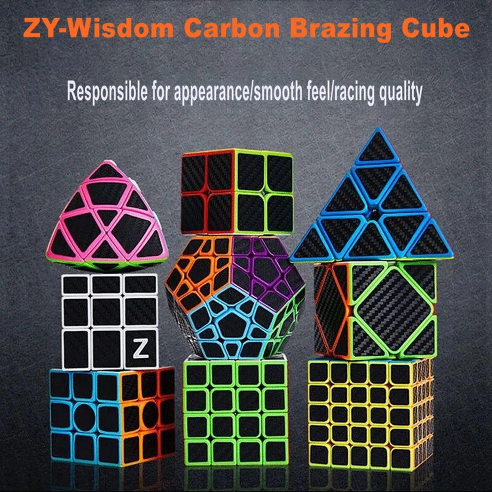 

Carbon Fiber 4pcs Bundle 2x2 3x3 4x4 5x5 Speed Cubo And Magico Set 9pcs/box Magic Cube Puzzle Educational Toys Game Gift Box
