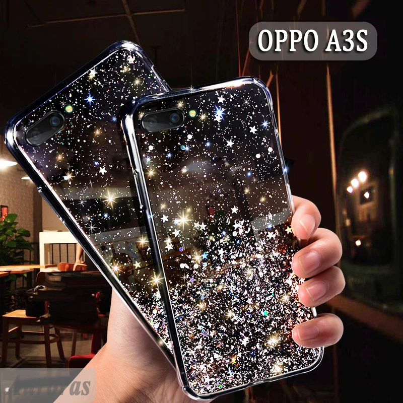 Auroras для OPPO A3S блестящий чехол с блестками звездное небо прозрачный мягкий