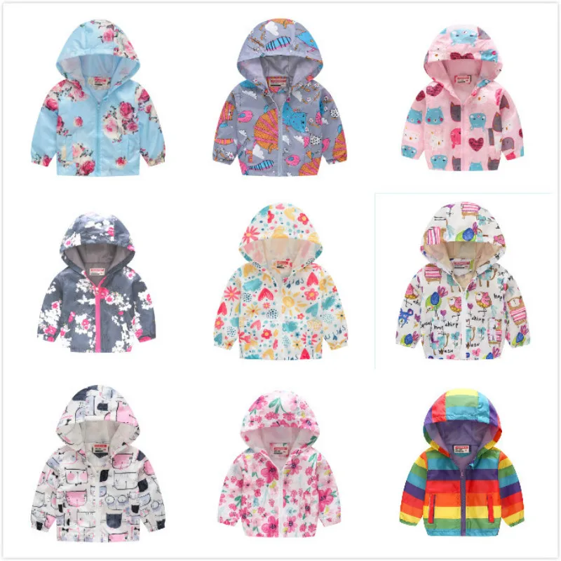 Ветровка с капюшоном для мальчиков и девочек модное худи принтом куртка одежда