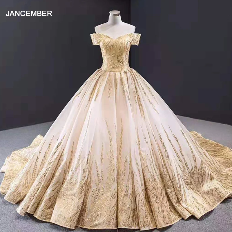 J67013 jancember вечерние платья для мамы и жениха Золотое милое с открытыми плечами длина до пола со шлейфом вечернее платье