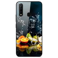 for vivo z5x phone case tempered glass case back cover with black silicone bumper series 2