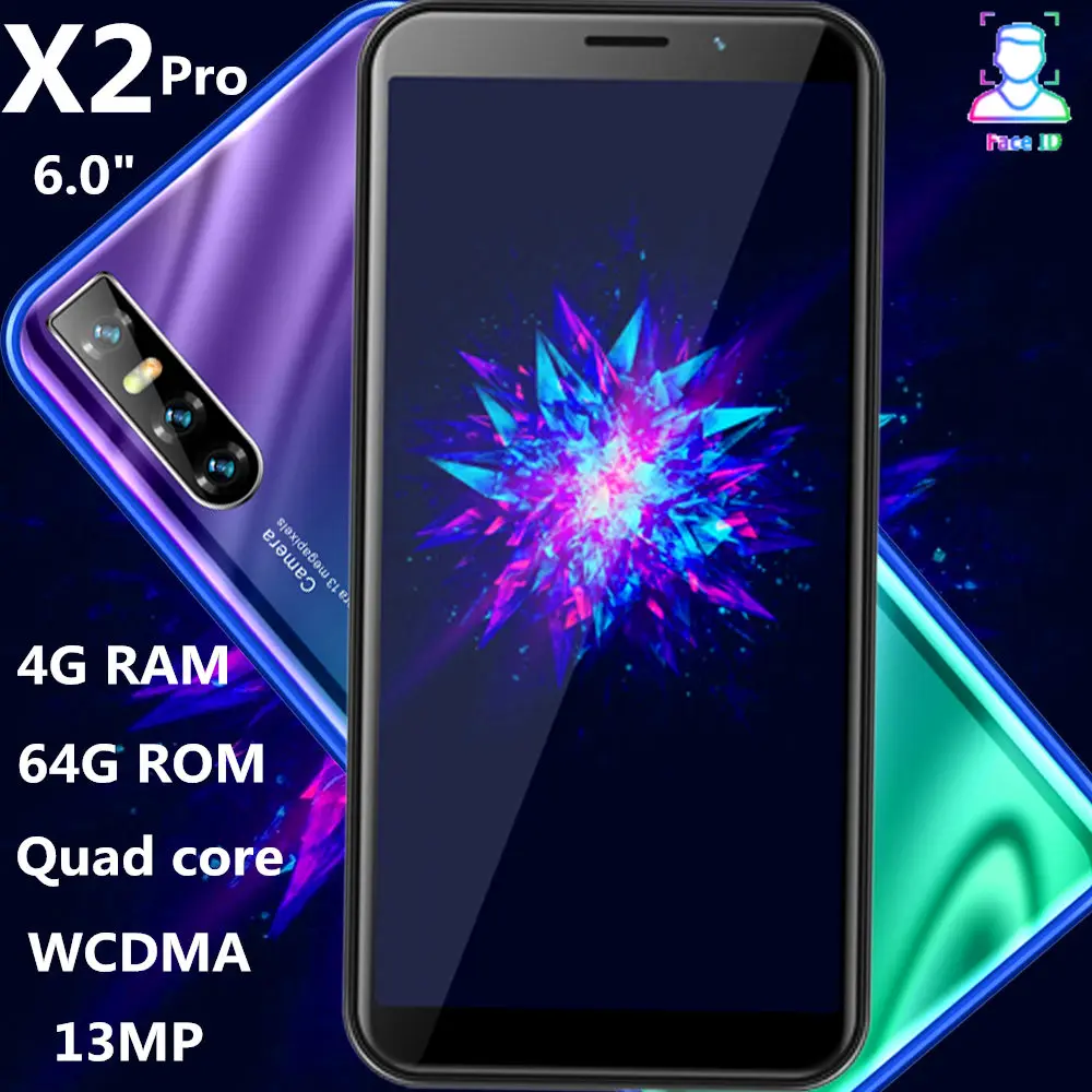 X2 Pro смартфон с четырёхъядерным процессором ОЗУ 4 Гб ПЗУ 64 ГБ 6 0 дюйма 13 МП