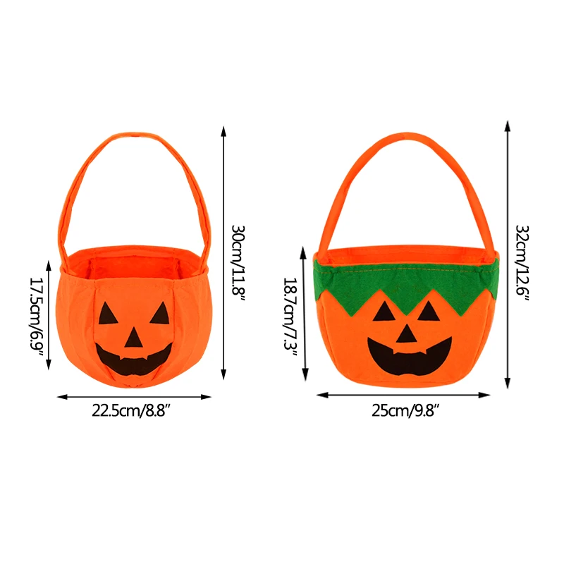 

1pcs Halloween Foldable Pumpkin Bag Treat or Trick Kids Portable Candy Gift Bag Storage Basket Festival Party Favors Decorations