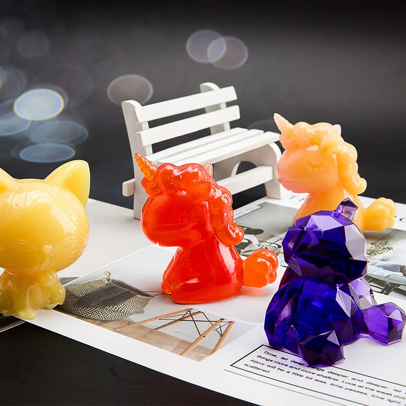 

Трехмерная силиконовая форма в виде кота медведя единорога DIY Форма аксессуары для ювелирных изделий декоративные инструменты