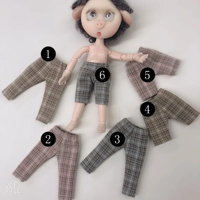 2 only pant Ob11 брюки клетчатые брюки красивый узел свинья GSC глиняная кукла одежда брюки кукольные аксессуары - Цвет: 2 only pant