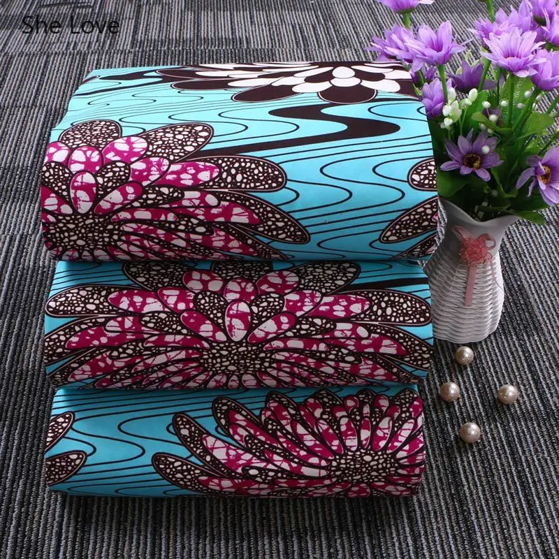 Chzimade 1 ярд полиэстер настоящая восковая ткань с принтом Африканский цветок из