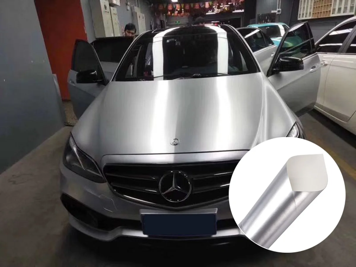 

AUMOHALL 18M Color Flash Matte Metallie Sliver/Blue/Red/PuepleCar Body Films Vinyl Car Wrap Sticker Decal For Whole Car