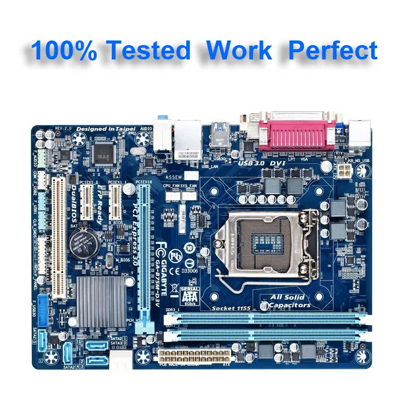 Оригинальная Материнская плата Gigabyte GA-B75M-D3V LGA 1155 DDR3 B75M-D3V 16 Гб USB2.0 USB3.0 B75 настольный процессор Intel Core i5 3470 Восстановленное