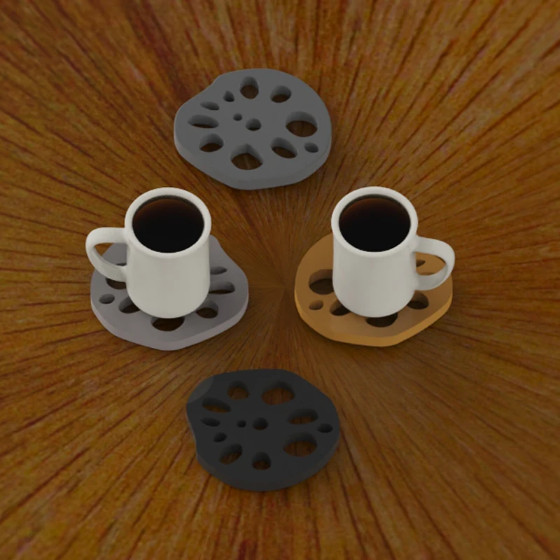 

Concrete Coaster Silicone Mold Cement Tray Coaster Mold Lotus Root Piece Design Creative Decoration Piece Cup Tray Molds