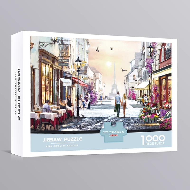 

100 Style 1000 Pieces Puzzle Romantic Paris Thick Card High Quality Game Jigsaw Pop Fidget Toy Handmade Children Gift Diy Art
