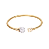 trendy luxury stackable bangle cuff for women wedding full cubic zircon crystal cz dubai silver color party bracelet