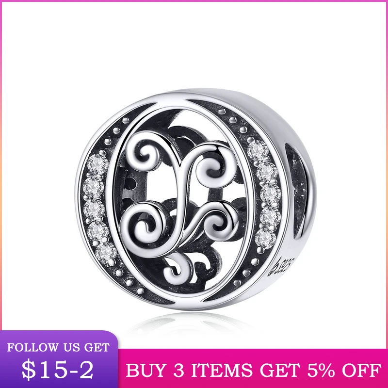 

LByzHan 100% Стерлинговое Серебро 925 пробы буквы O Алфавит бусины шармы подходят для очаровательных браслетов и браслетов DIY аксессуары ювелирные...